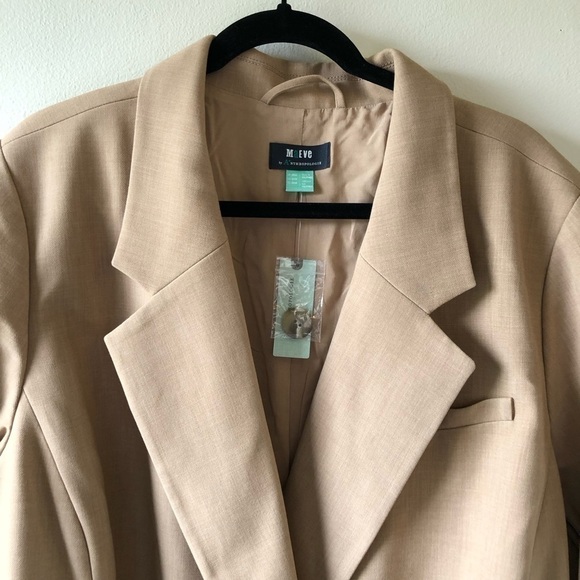 Maeve Anthropologie Tan Beige Plus Double Breasted Blazer 24W - Picture 6 of 11